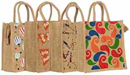 100% Eco Friendly Customized Printed Jute Grocery Bag With Handles