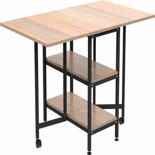 One Seater Light Weight Folding Dining Table With Storage Rack For Home, Hotel 