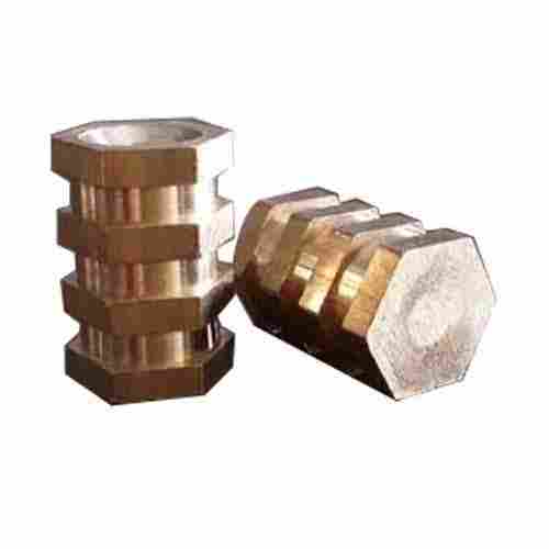 Brass Hex Inserts For Pipe Fittings With Round Shape And Size 2.5 Inch, Golden Finish
