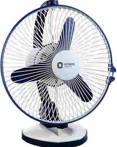 3 Blade White And Blue Color Electric Table Fan for Home and Office Use