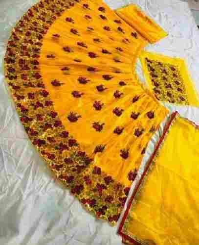 Bridal and Wedding Wear Pure Silk Embroidered Pattern Lehenga Choli