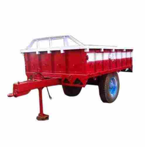 Red and White Colour Mild Steel Rectangular Tractor Trolley, 3.5 Meter Length