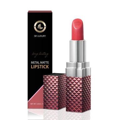 Long Wearing Water Proof Beautiful Matte Finishsr Luxury Lipstick Cosmetics In Metal Matte Colour Color Code: Red