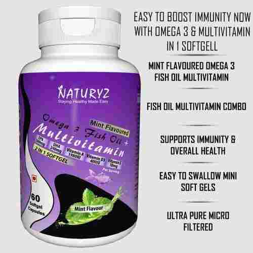 Naturyz Omega 3 Fish Oil And Multivitamin Softgel Dietary Supplement Capsules