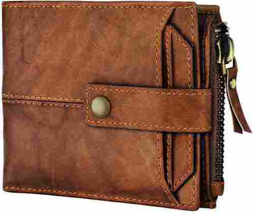 Plain Brown Leather Wallets For Keeping Cash, Id Proof And Credit Card