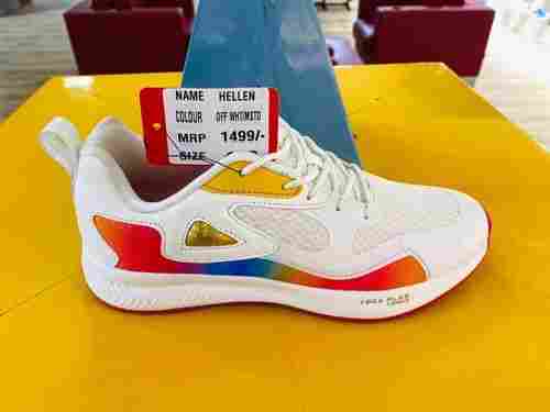 Light Weight Hellen Off White Women'S Running Shoes White Color With Medium Heel Size