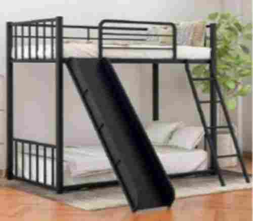 Metal Bunk Bed with Slider for Kids with Safety Railing