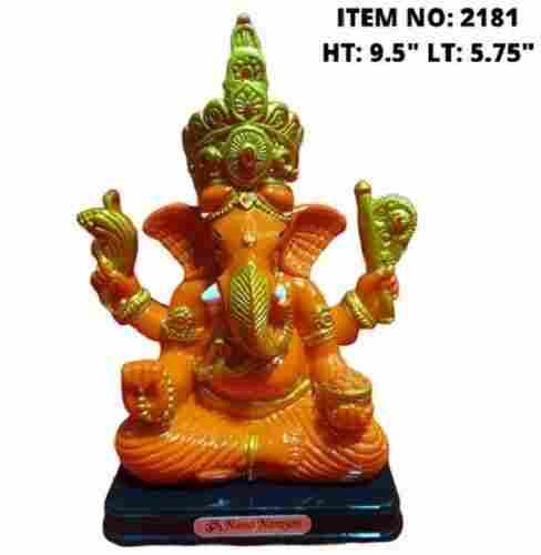 Glossy Finish Lord Ganesha FRP Statue For Worship, Height 9.5 Inch, Length 5.75 Inch