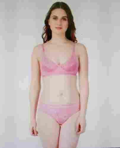 Skin-Friendly Regular Wear Pink Soft Lingerie Set For Girls And Women