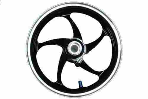 Hard Structure Black And Silver Colour Highly Durable Round Bike Alloy Wheels 