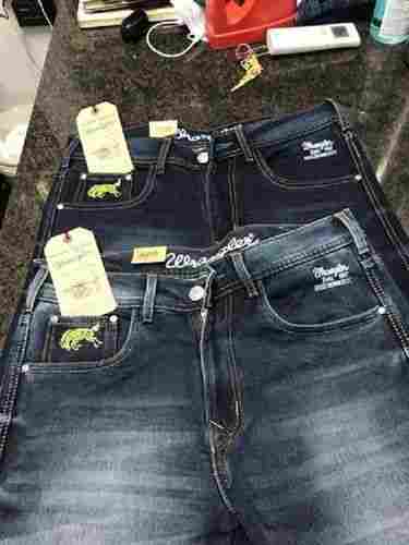 Blue Color Washed Pattern Lycra Regular Fit Mens Jeans for Casual Wear
