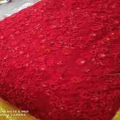 Red Color Soft and Embroidered Dress Making Fabric for Textile Garments
