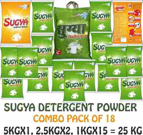 Sugya Detergent Powder For Cloth Washing (Combo Pack Of 18 5Kg x1 2.5Kg x2 1Kg x15)