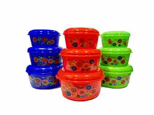 Colorful Round Printed Insulated Plastic Food Hot Pot Container Set 1 To 3