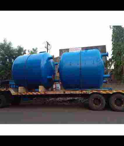 Cylinder Shape Blue Colour Coated Stainless Steel Pressure Vessel