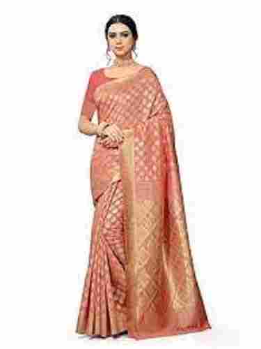Pink And Golden Designer Ladies Saree For Style With The Beauty That Is Expected From Ethnic Wear