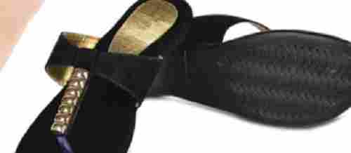 Comfortable Easy to Use Footwear Black Fancy Slipper For Ladies