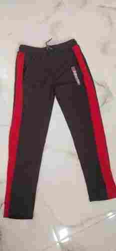 Red And Black Color 4 Way Lycra Cotton Fabric Mens Sport Lower With Lightweight