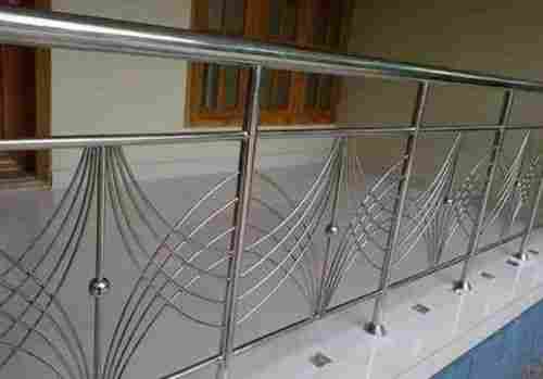 Rust Resistant Steel Balcony Railing Design With Silver Colour Made With Premium Quality