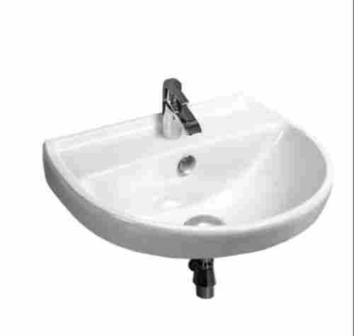 Small Size Ceramic White Color Wall Mounted Oval Shape Wash Basin With Overflow