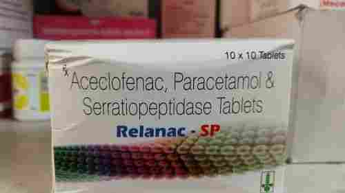 Aceclofenac Paracetamol And Serratiopeptidase Relanac-SP Tablets (10X10 Tablets)