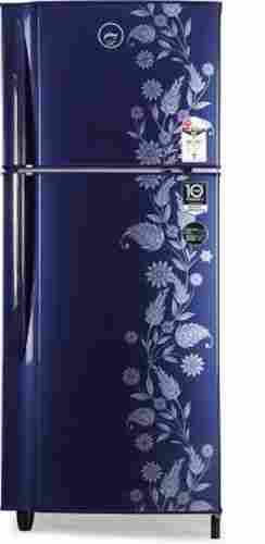 Blue Color Flora Printed Double Door Refrigerator For Home, Office, Hotel