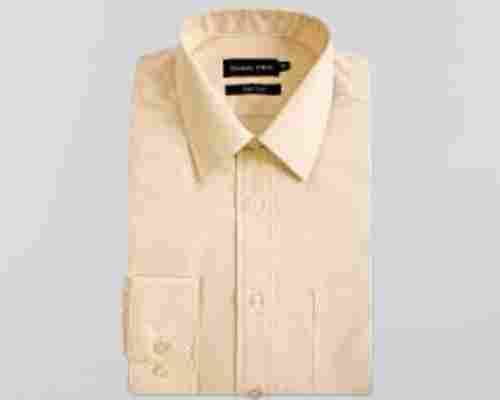 Washable Full Sleeve Formal Wear Cream Color Cotton Fabric Mens Shirts