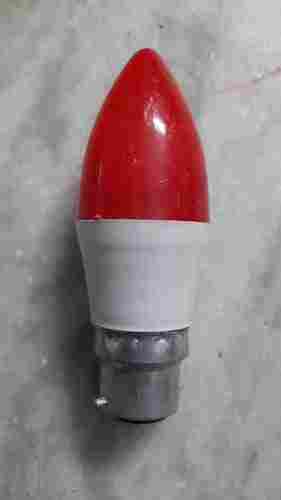 6 Watt Candle Led Bulb, Plastic Body For Home In Red Color 
