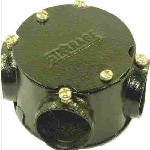 Black Powder Coated Rust-Resistant 5-10mm Round Steel Junction Box For Electrical Fittings
