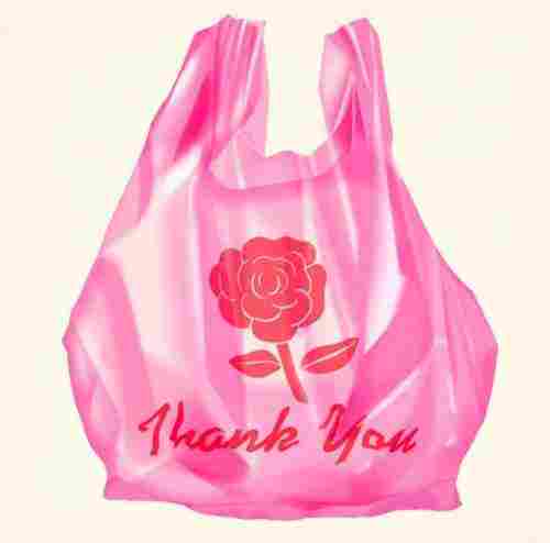 W Cut Type Flower Thank You Printed Plastic Bag For Shopping, Capacity 1 Kg