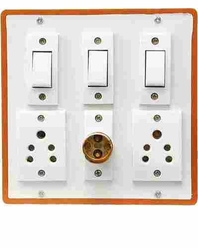 White Multi Outlet Pvc Electrical Switch Boards, Combo With Individual Anchor Sockets