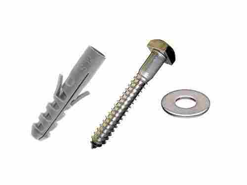 Stainless Steel Machine Screw With Nylon Wall Plug For Hardware Fittings With 3 Inch Size And Galvanized Finish