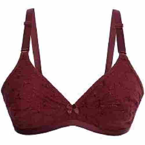 Skin Friendliness Maroon Comfortable And Good Fit Seamless Molded Cup Padded Ladies Bra