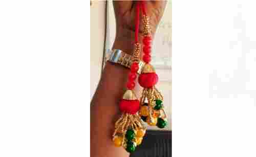 Traditional Handwork Red And Golden Fancy Latkan For Blouse Saree Hanging