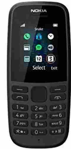 Black Color Nokia 105 4MB ROM Keypad Mobiles, Long Battery Backup