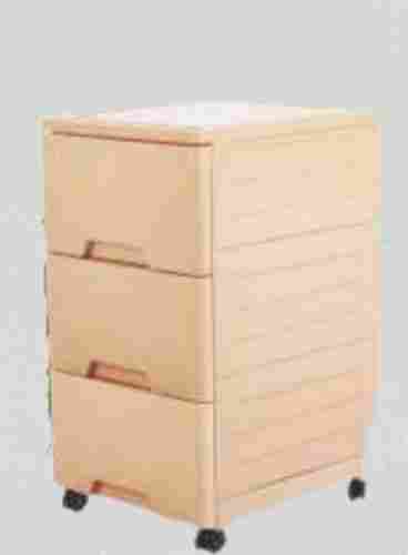 3 Plastic Drawers Dresser Storage Cabinet With 8.5Kg Weight, Cream Color