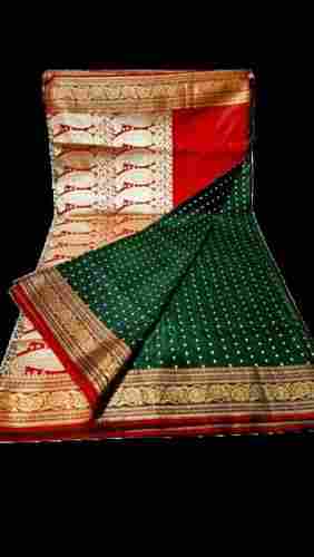 Ladies Multicolour Festive Wear Cotton Silk Saree With Blouse Piece
