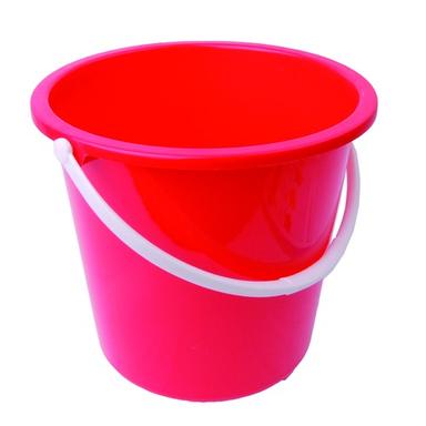 Pvc Leak Resistance 20 Liter Water Capacity Red Plastic Bucket With White Handle
