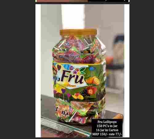 Osho Fru Heart Multicoloured Sweet Flavored Lollipop, 150 Pcs Jar Pack