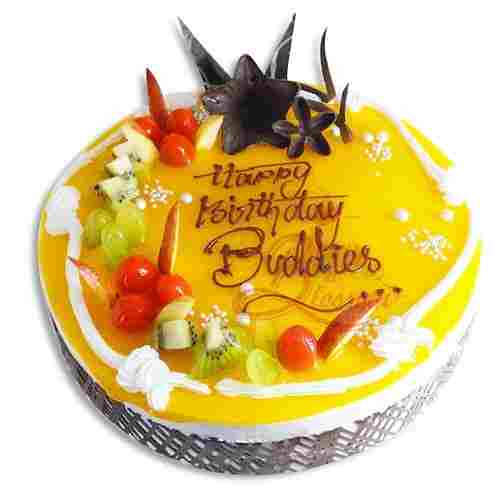 Premium Quality Yellow Colour Round And Tasty Cake For Birth Days And Parties