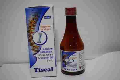 Tiscal Calcium Carbonate Zinc Sulphate And Vitamin D3 Syrup, 200ml 