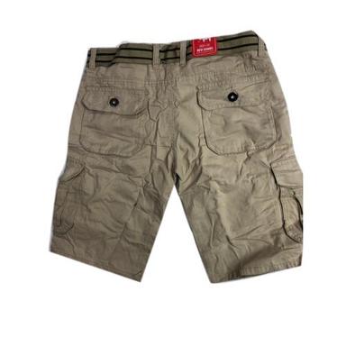 Washable Anti Wrinkle And Fade Fabric Grey Color 6 Pockets Cargo Short Pants
