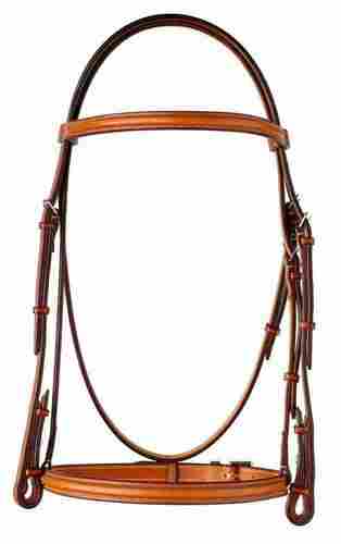 Strong Construction Leather Bridle With French Noseband & Reins For Horse