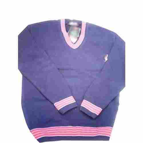 100% Woolen Purple And Pink Color Strips Mens Sweater With Full Sleeves And Crew Neck Style