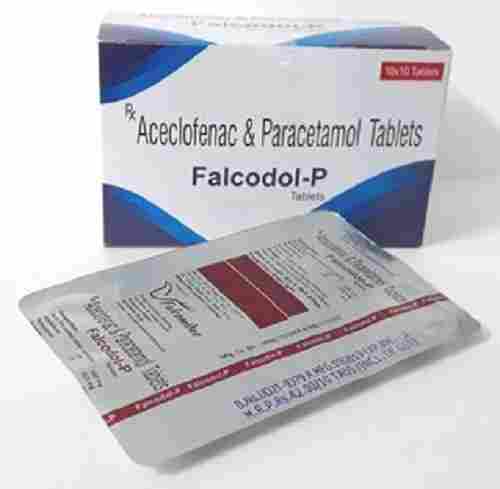 Aceclofenac And Paracetamol Falcodol-P Tablets For Pain Relief (10x10 Tablets)