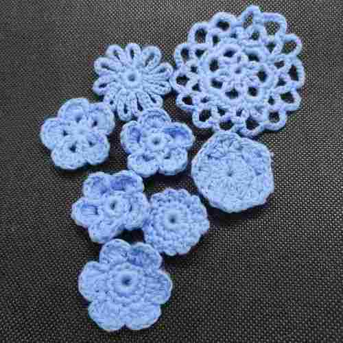 Blue Cotton Knitted Applique for Clothes, Bag and Cap