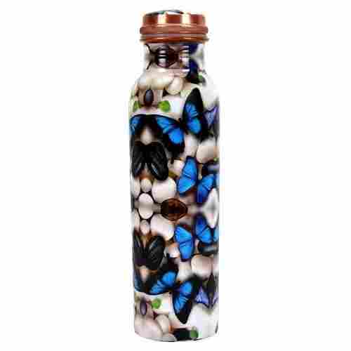 Elegant Look Leak Resistance Butterfly Printed Cap Copper Water Bottle (800 Ml)