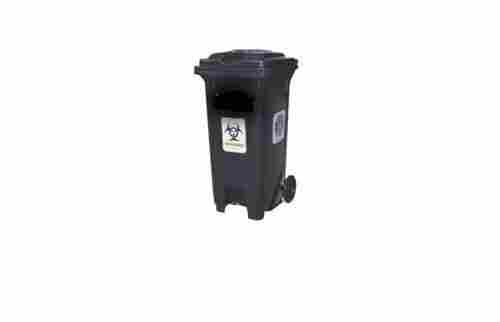PVC Plastic Black Color Wheeled Dustbin With Capacity Of 120 Ltr