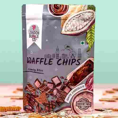 100gm Packet London Bubble White Chocolate Waffle Chips Crunchy Bites Baked Not Fried