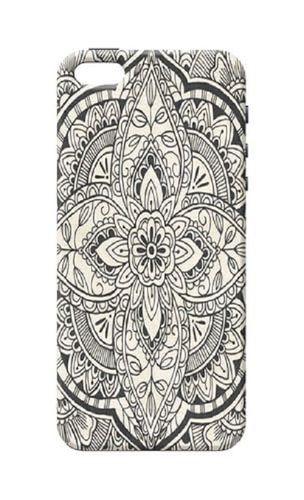Black Floral Printed Mobile Plastic Back Cover Protect Mobile Phone Body Design: Rotatable
